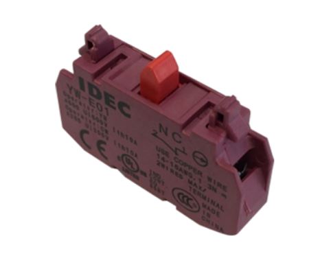 IDEC Contact Block, YW Series, 1NC Model# YW-E01
