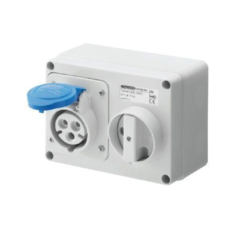 Gewiss – FIXED INTERLOCKED HORIZONTAL SOCKET-OUTLET – WITH BOTTOM – WITHOUT FUSE-HOLDER BASE