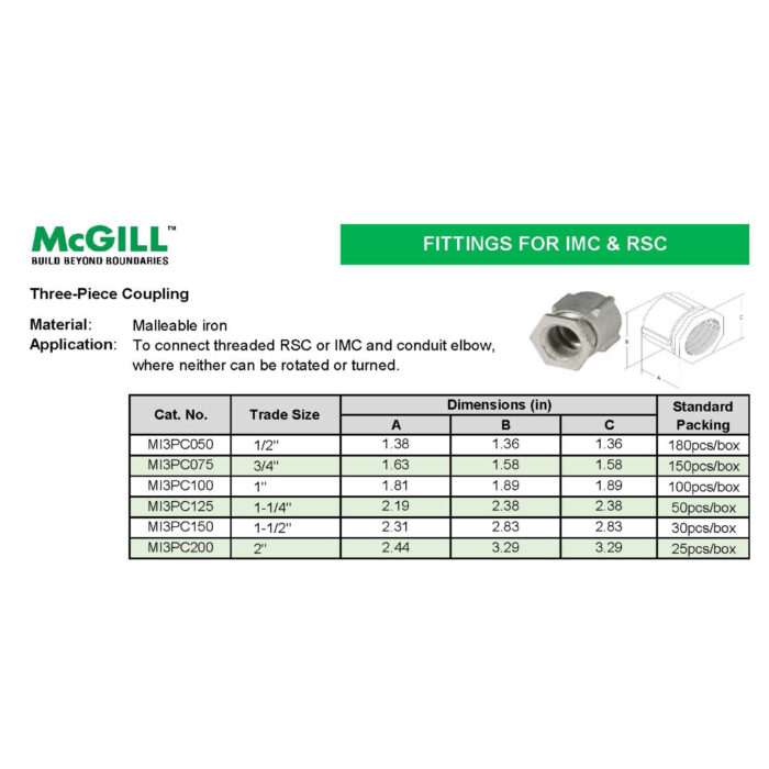 McGill - Three-Piece Coupling - Image 2