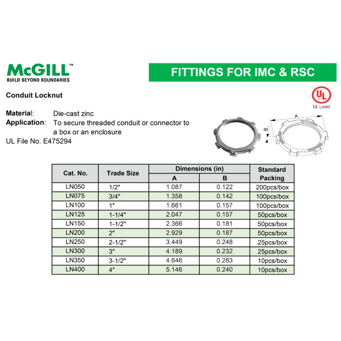 McGill - Conduit Locknut - Image 3